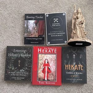 Hekate statue and book lot. Smoke free home.